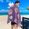 thumbnail image 5 of Dreamtimes Donuts on Purple Beach Towel Quick Dry Absorbent Bath Towels Sandproof Lightweight Towel for Gym Yoga Sports Swimming 31x71in, 5 of 7