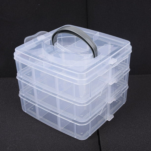 Clear Plastic Jewelry Bead Storage Box 3 Layers Container Organizer Case Craft Walmart Com Walmart Com