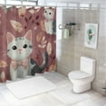 thumbnail image 7 of Patifu Cute Cat Home Bathtubs Bathroom Curtain Decoration 100% Polyester Fiber Chic Modern Bathroom Decor Shower Curtain with Hooks 60"x72, 7 of 7