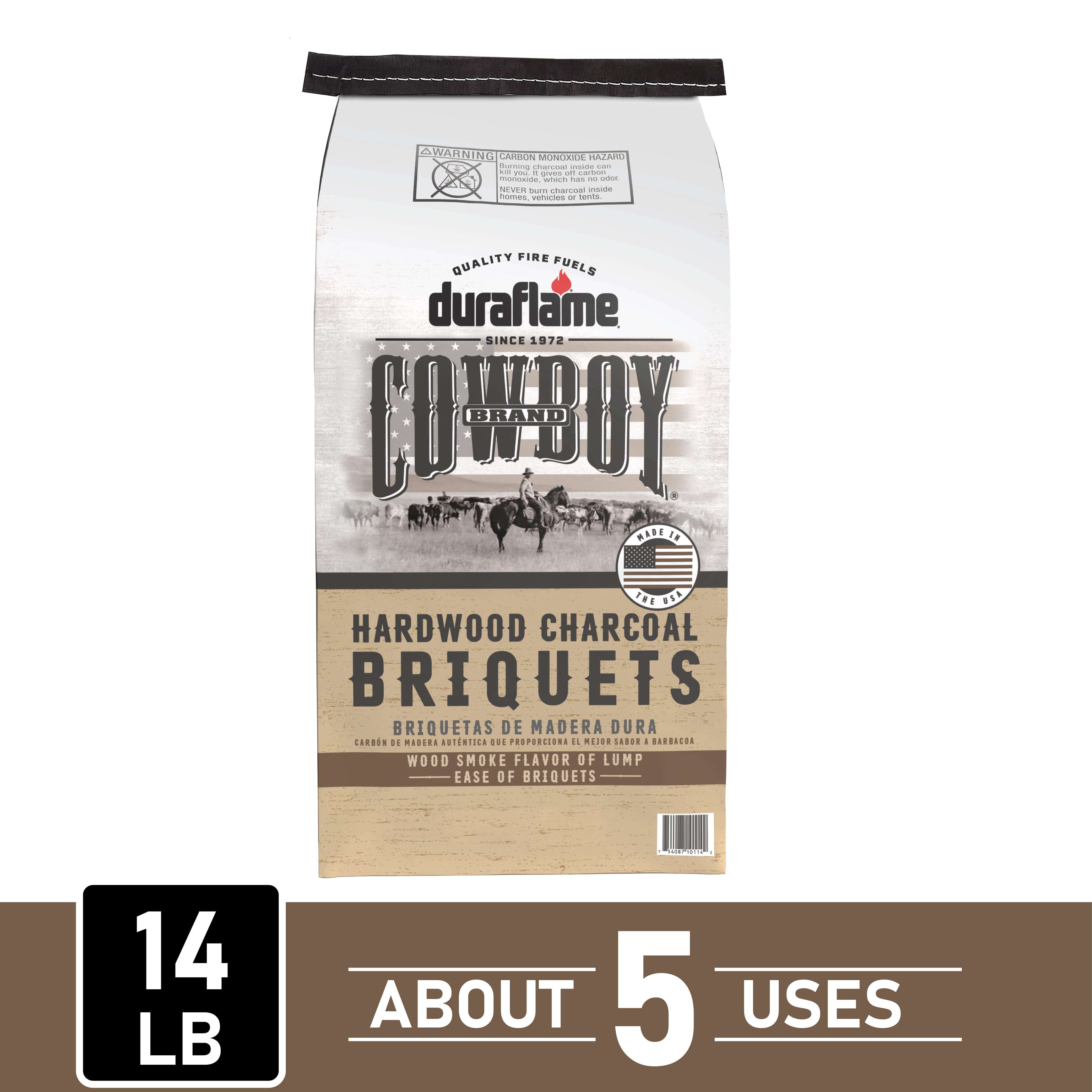 (3 pack) Cowboy Brand 14 Pound Long Lasting Hardwood Charcoal Briquets