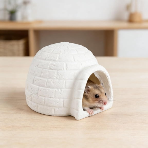 Resin Hamster Hideout, Cooling Hut For Hamsters And Small Animals, White