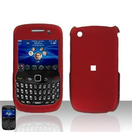 Insten For Blackberry Curve 8520 Rubberized Hard Protector Case - Red