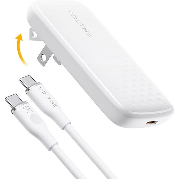 AIR-USB C Charger, 65W PD 3.0 Wall Charger with 3.3FT Cable, Ultra Slim USB C Power Adapter with Foldable Plug Compatible with MacBook Pro/Air, iPhone 15/14/13/12 Series, Galaxy, iPad Pro