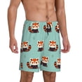 thumbnail image 2 of Kdxio Fox Print Mens Sleep Shorts Bottoms Soft Comfy Pajama Wear Pants with Drawstring Pockets, 2 of 5