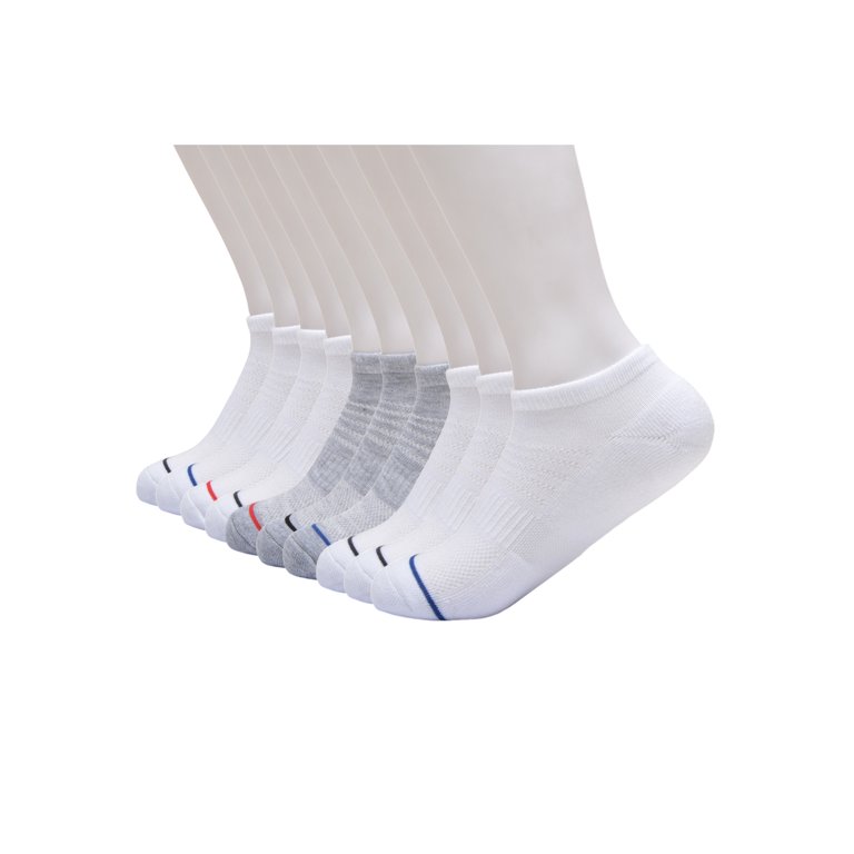 Athletic Works Boys No-Show Stripe Socks 10-Pack photo 3