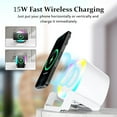 thumbnail image 3 of Samovi 4-in-1 Wireless Charging Bluetooth Speaker with Phone Stand, 15W Fast Charger Stand, RGB Ambient Light, Wireless Bluetooth Speaker for iPhone/Samsung, Gifts for Men Women (White), 3 of 8