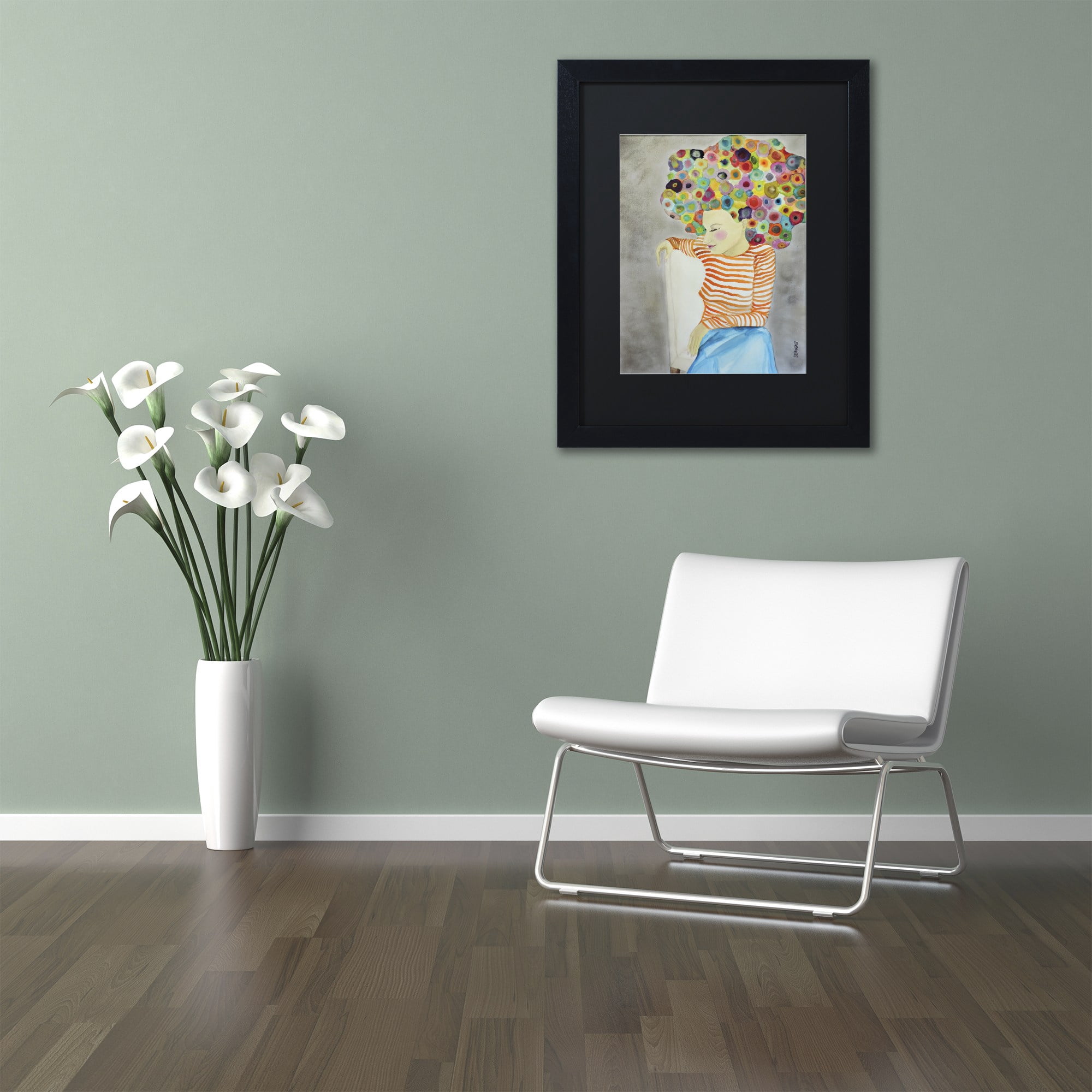 Sylvie Demers 'Marion' Black Matted Framed Art