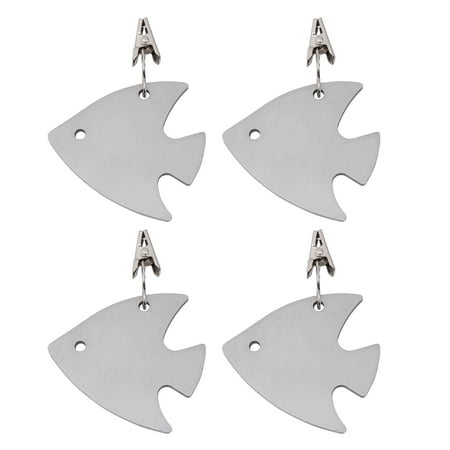 

4pcs Stainless Steel Table Cloth Pendant Portable Tablecloth Holder Windproof Table Skirt Clips for Home Picnic (Fish)