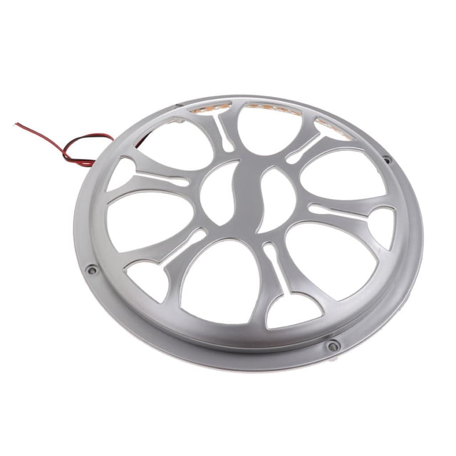 Rejilla De Subwoofer De Hueco Universal Resistente Con Barra de lámpara Intermitente - Plata 8 pulgadas diámetro yotijar Cubierta del altavoz del coche