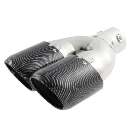 Universal Dual Oval Tip Carbon Fiber Pattern Car Exhaust Muffler 2.4