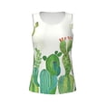 thumbnail image 3 of Picia Cartoon Cactus Pattern Women's Workout Tank Top,Breathable Activewear,Slim Fit Athletic Top,Versatile Workout Moisture-wicking top-X-Large, 3 of 9