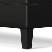 Afton 48 WD Rectangle Storage Ottoman Bench in Midnight Black Vegan Leather