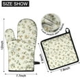 thumbnail image 6 of Pioneer Floral Pattern Kitchen Oven Mitt and Pot Holder Sets 4 Pcs for Baking, Cooking and Grilling, Heat Resistant Up To 392 °F, 6 of 7