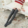 thumbnail image 4 of Minnieouse Medias hasta el muslo estilo pijo calcetines largos cálidos hasta la rodilla para mujer Día de San Valentín accesorios para mujer para Medias gris Minnieouse AP008813-05, 4 of 6