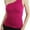 Magenta, variant on ToBeInStyle Women's One Shoulder Ribbed Top with Gold Trim