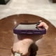 thumbnail image 2 of Adecuado para iPhone 15 PRO, funda de teléfono de color morado oscuro, funda rígida transparente, anillo de lente de metal con protección dorada, 2 of 3