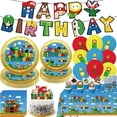 thumbnail image 1 of 104pcs Super Birthday Party Decorations Tableware Set Include Banner,Cake Topper,Cupcake Topper, Balloons, Tablecloth, Paper Plates of 2 Size,Paper Cups and Napkins,for 20 Guests, 1 of 2