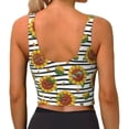 thumbnail image 3 of Kdxio Cute Sunflowers Print Workout Crop Tank Top for Women Racerback Yoga Tank Tops Athletic Sports Shirts Exercise Undershirts, 3 of 9