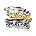 thumbnail image 5 of Ross-Simons Sterling Silver and 18kt Gold Over Sterling Jewelry Set: 6 Textured Rings, Women's, Adult, 5 of 8