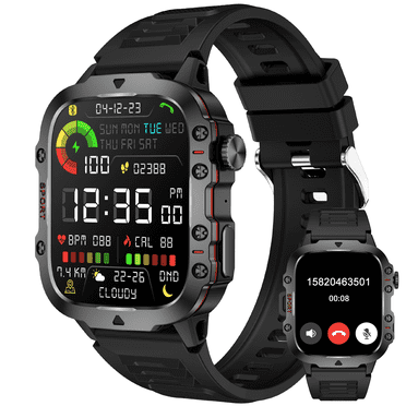 XAXRE Smart Watches for Men, 1.96" HD Screen Smartwatch, 3ATM Rugged Fitness Tracker 100  Sports Modes Sports Watch, Compatible with iPhone Android Phones