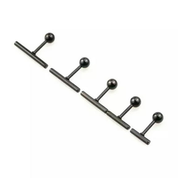 GKNET Womens Silver Gold Gold Small Bar Stud Earring Screw Back Minimalist Jewelry-Black-14mm