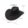 thumbnail image 7 of segolike Cowboy Cowgirl Hat Flat Brim Cowboy Hat Costume Clothes Accessories Sun Hat Cowgirl Sombrero Caps for Adults Festival Travel Black, 7 of 7
