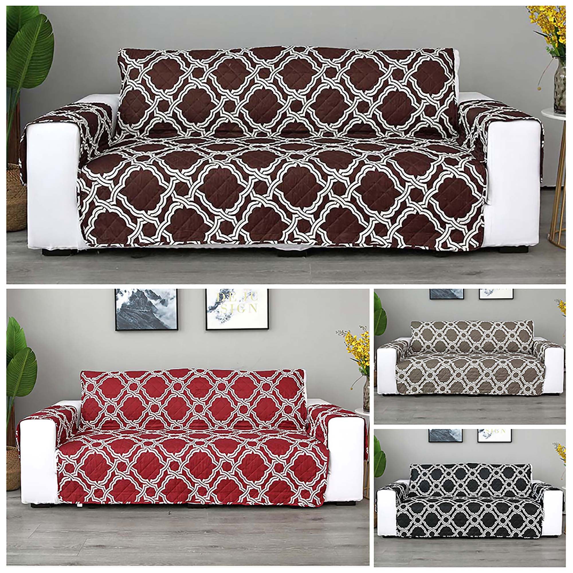 1/2/3 SEATER Quilted Sofa Cover Furniture Pet Protector Throw Sofa Non Slip Covers