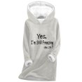 thumbnail image 3 of Aboser Yes,I'm Still Freezing Sherpa Hoodies for Women Thermal Casual Fleece Lined Loungewear Cozy Plush Pullover Loose Winter Long Sweatshirts, 3 of 4