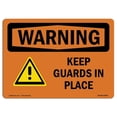 thumbnail image 1 of SignMission OS-WS-A-1824-L-12650 18 x 24 in. OSHA Warning Sign - Keep Guards in Place, 1 of 1