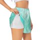 thumbnail image 1 of Balery Cyan Mint Marble Pantalones cortos deportivos para mujer con forro y dos bolsillos, elásticos, para entrenamiento, gimnasio, yoga-Small, 1 of 7
