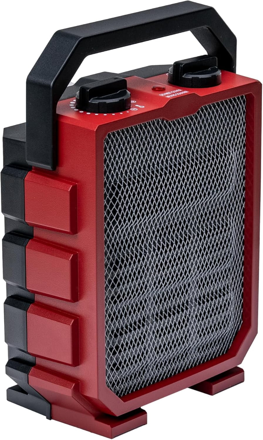 Comfort Zone Utility Shop Space Heater with Foldable Handle and Thermostat