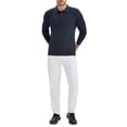 thumbnail image 2 of Camisa de polo de punto de negocios de color sólido de manga larga para hombre S azul oscuro, 2 of 6