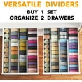 thumbnail image 5 of SpaceAid Bamboo Dresser Drawer Dividers 6 Pack, 4.65“ High Adjustable 17“-22” Drawer Organizers for Clothing, Gray, 5 of 7