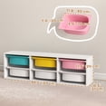 thumbnail image 3 of Qaba Kids Toy Storage Organizer with 6 Removable Plastic Bins, 3 of 10