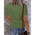 thumbnail image 3 of Camisa de punto acanalado con cuello en V, manga corta, cuello en V, manga corta, cuello en V, blusa de punto acanalado, rendimiento lleno de energía, 3 of 3
