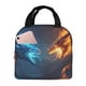 thumbnail image 1 of Easygdp Red And Blue Fire Dragon C Bolsa Térmica Premium - Tela Oxford Impermeable, Gran Capacidad, Bolsillo Frontal, Unisex para Trabajo, Escuela, Actividades al Aire Libre y Picnics, 1 of 8