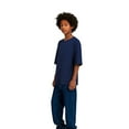thumbnail image 4 of Zfeel Kids Athletic T-Shirt, Moisture-Wicking Sports Tee, Quick-Dry Polyester, Navy, M, 4 of 5
