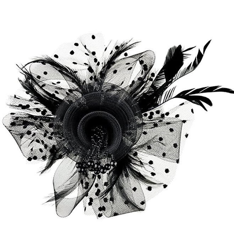 zicth Heardband Women Flower Mesh Ribbons Feathers Headband  display picture 3