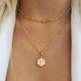 thumbnail image 2 of SIfdSeng Collier Hexagone Initial 26 pour Femmes Colliers pour Femmes A Z 26 Alphabet Initial Colliers Dorés pour Femmes Filles, 2 of 4