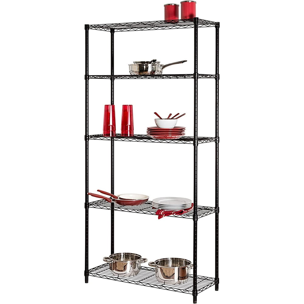 HoneyCanDo SHF01442 Storage Shelving, 5Tier, Black