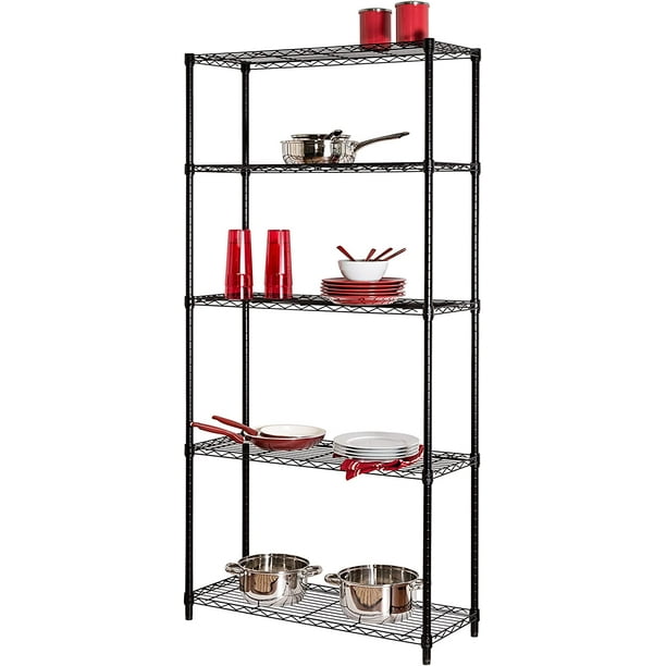 HoneyCanDo SHF01442 Storage Shelving, 5Tier, Black