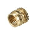 thumbnail image 4 of Uxcell Knurled Insert Nut M5 x 6mm L x 7mm OD Female Thread Brass Embedding Nut 30 Pack, 4 of 5