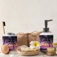 thumbnail image 5 of Ambesonne Tree Soap Dispenser & Toothbrush Holder Set, Palms Silhouette Purple, 2 Pcs, Purple Black, 5 of 5