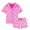 Barbie, variant on Barbie Toddler Girls Short Sleeve Button Front Top and Sleep Shorts, 2-Piece, Sizes 2T-5T