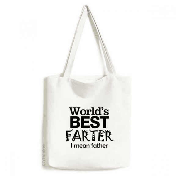 Best Father Quote Father's Day Tote Canvas Bag Shopping Satchel Casual Handbag