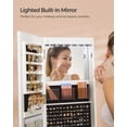 thumbnail image 7 of Jewelry Armoires with Full Length Mirror and LED Lights for Makeup Women, White, 7 of 7