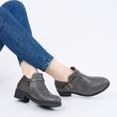 thumbnail image 7 of Ecetana Women's Chunky Low Heel Ankle Boots Round Toe Leather Western Short Booties with Side Zipper, 7 of 7