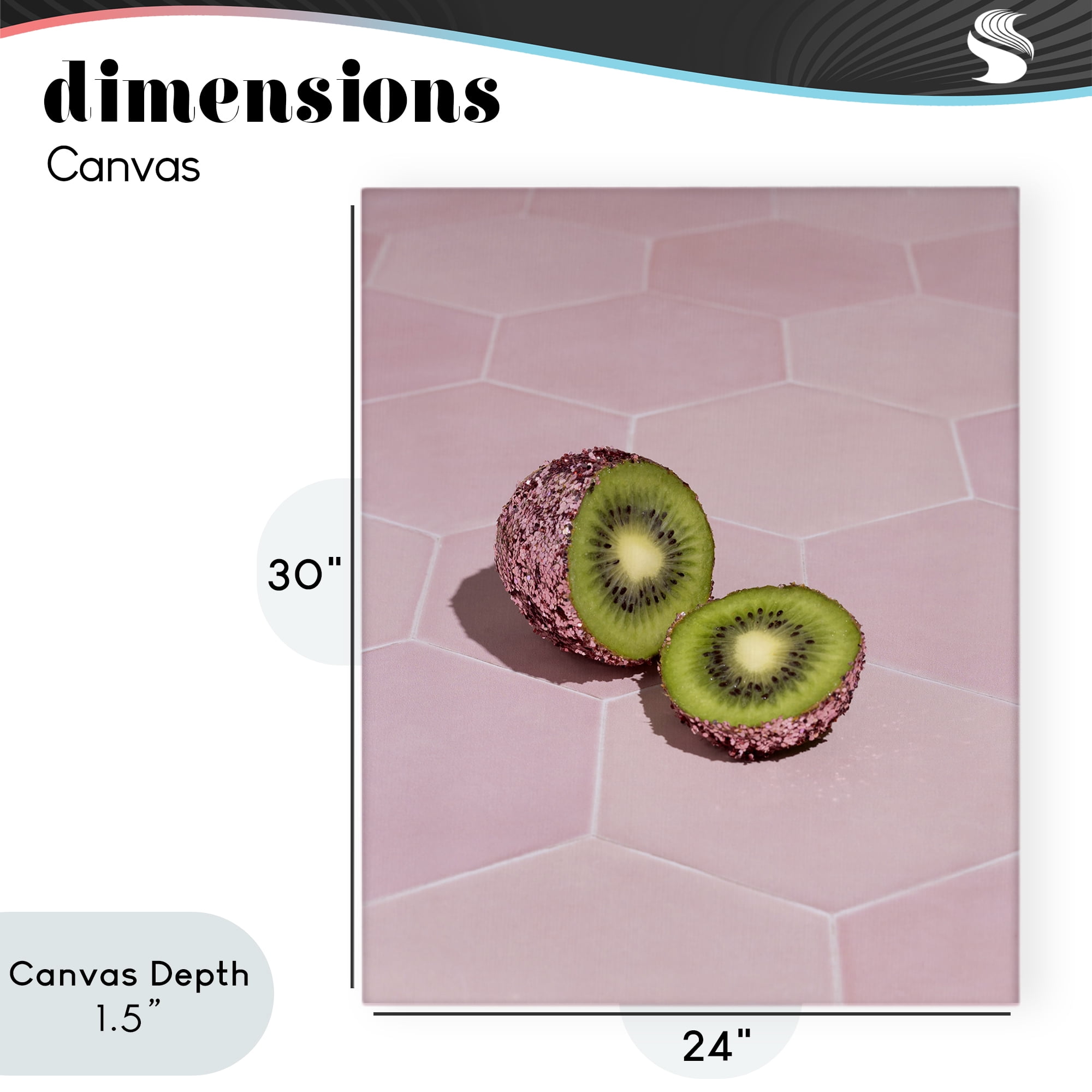 Stupell Industries Pink Glimmer Kiwi Canvas Wall Art, design by LISH Creative