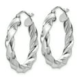 thumbnail image 2 of Primal Gold 14 Karat White Gold Light Twisted Hoop Earrings, 2 of 5