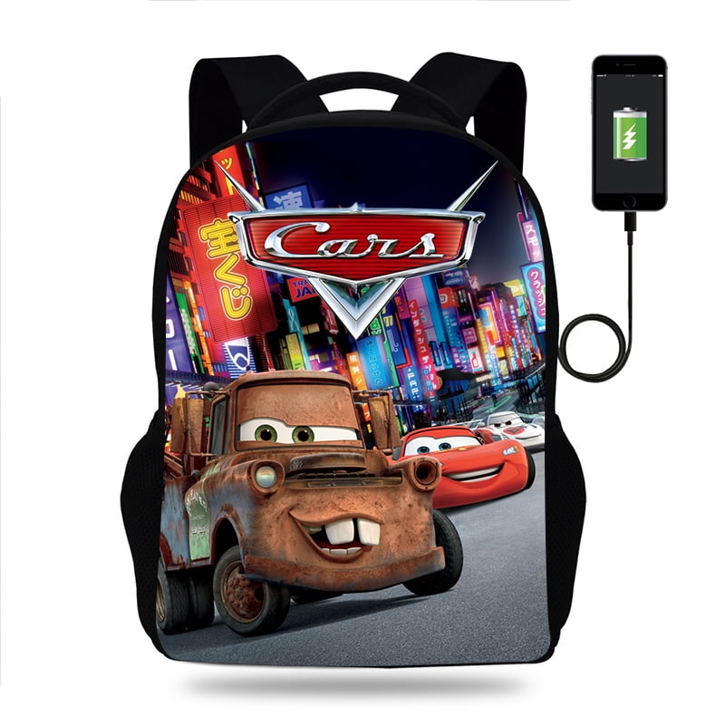 Disney Pixar Cars Lightning McQueen Backpack Boys Girls School Bag Teenager Book Bags Men Rucksack USB Travel Knapsack Mochila